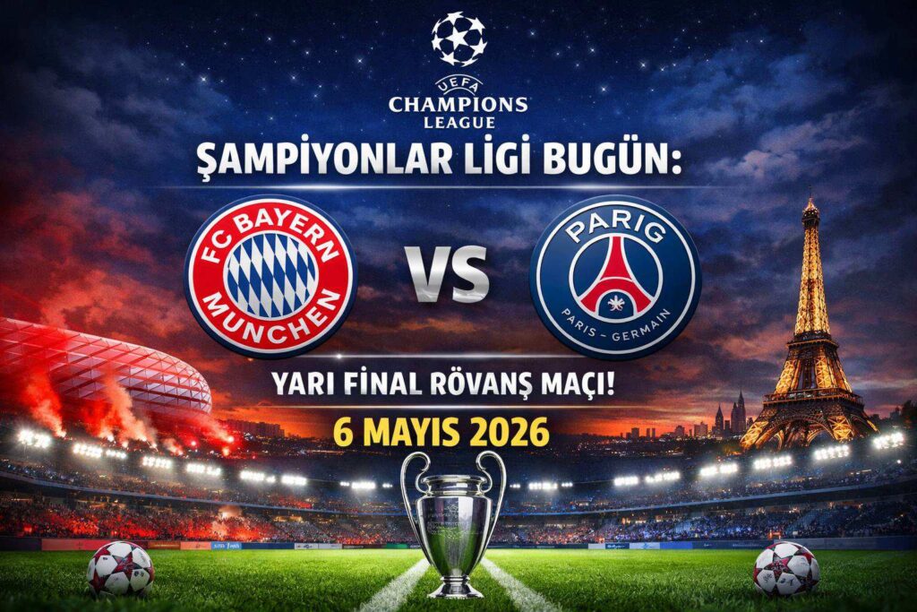 Şampiyonlar Ligi Bugün: Bayern Münih – PSG Yarı Final Rövanş Maçı! (6 Mayıs 2026)