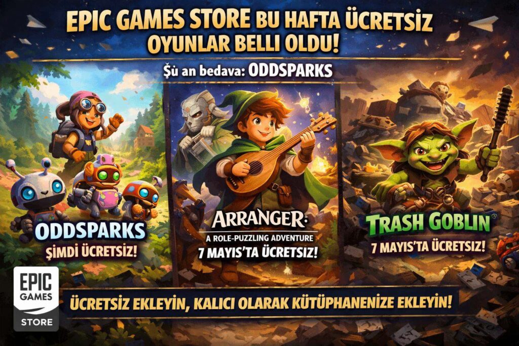 Epic Games Store Bu Hafta Ücretsiz Oyunlar (6-13 Mayıs 2026) – 3 Kaliteli Oyun Bedava! Epic Games Store